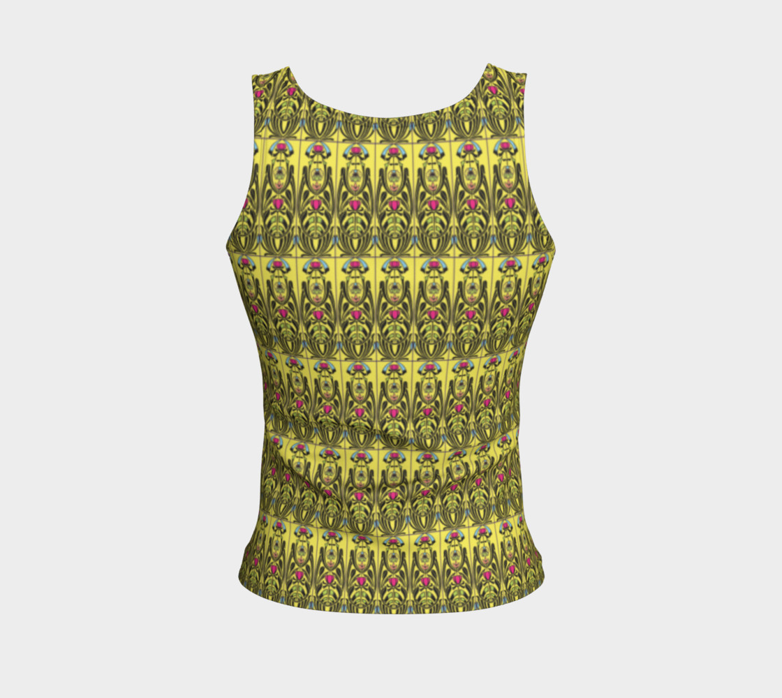 Aperçu de Yellow Nouveau Fitted Tank Top #2
