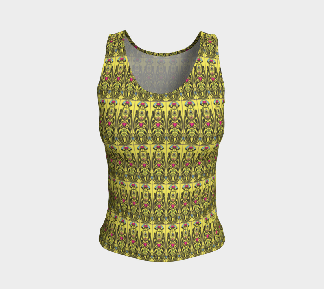 Aperçu de Yellow Nouveau Fitted Tank Top #1