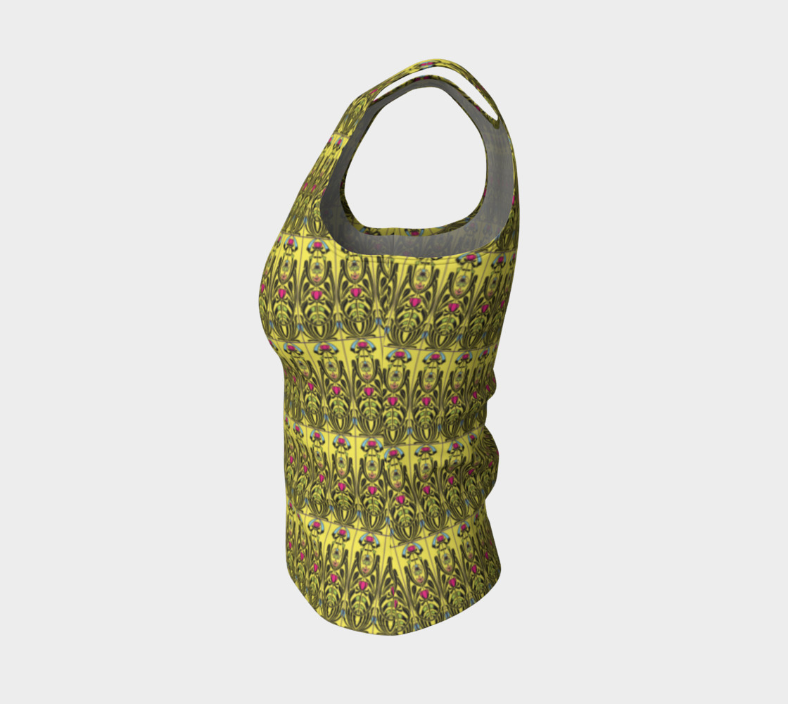 Aperçu de Yellow Nouveau Fitted Tank Top #3