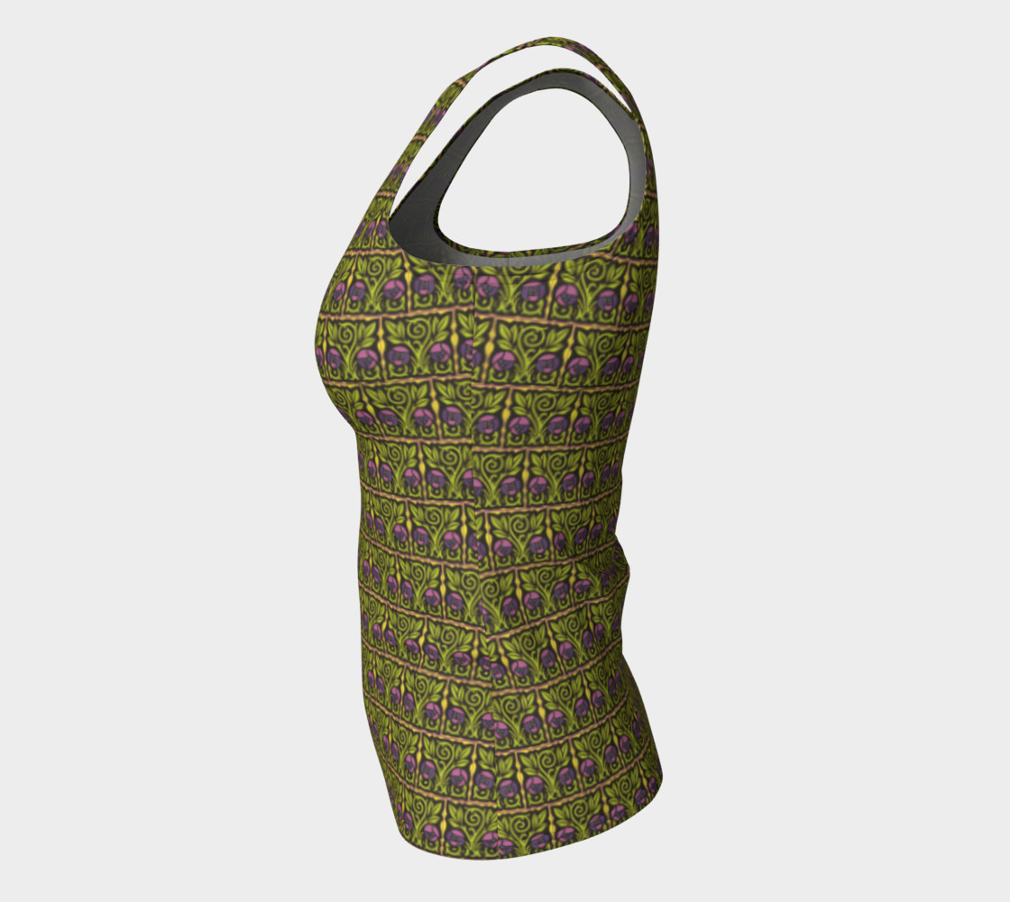 Aperçu de Arts and Crafts Rose Fitted Tank #7