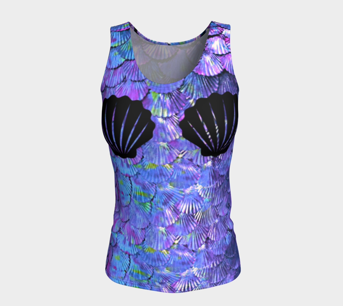 Aperçu de Purple Shell Mermaid Scale Tank Top #5