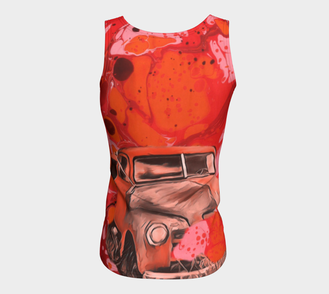 Red truck fitted Tanktop preview #6