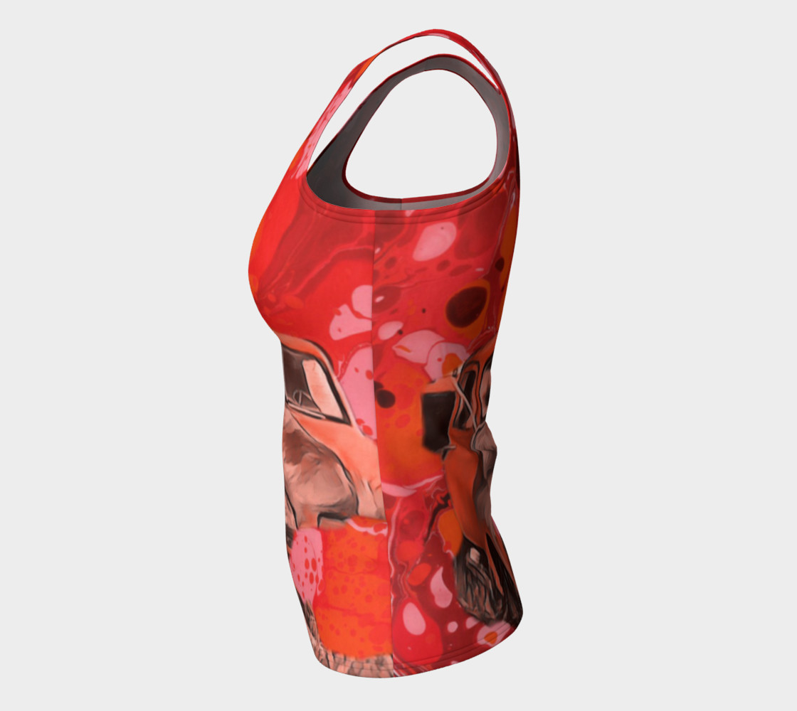 Red truck fitted Tanktop preview #7