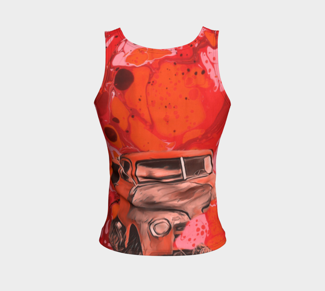 Red truck fitted Tanktop preview #2