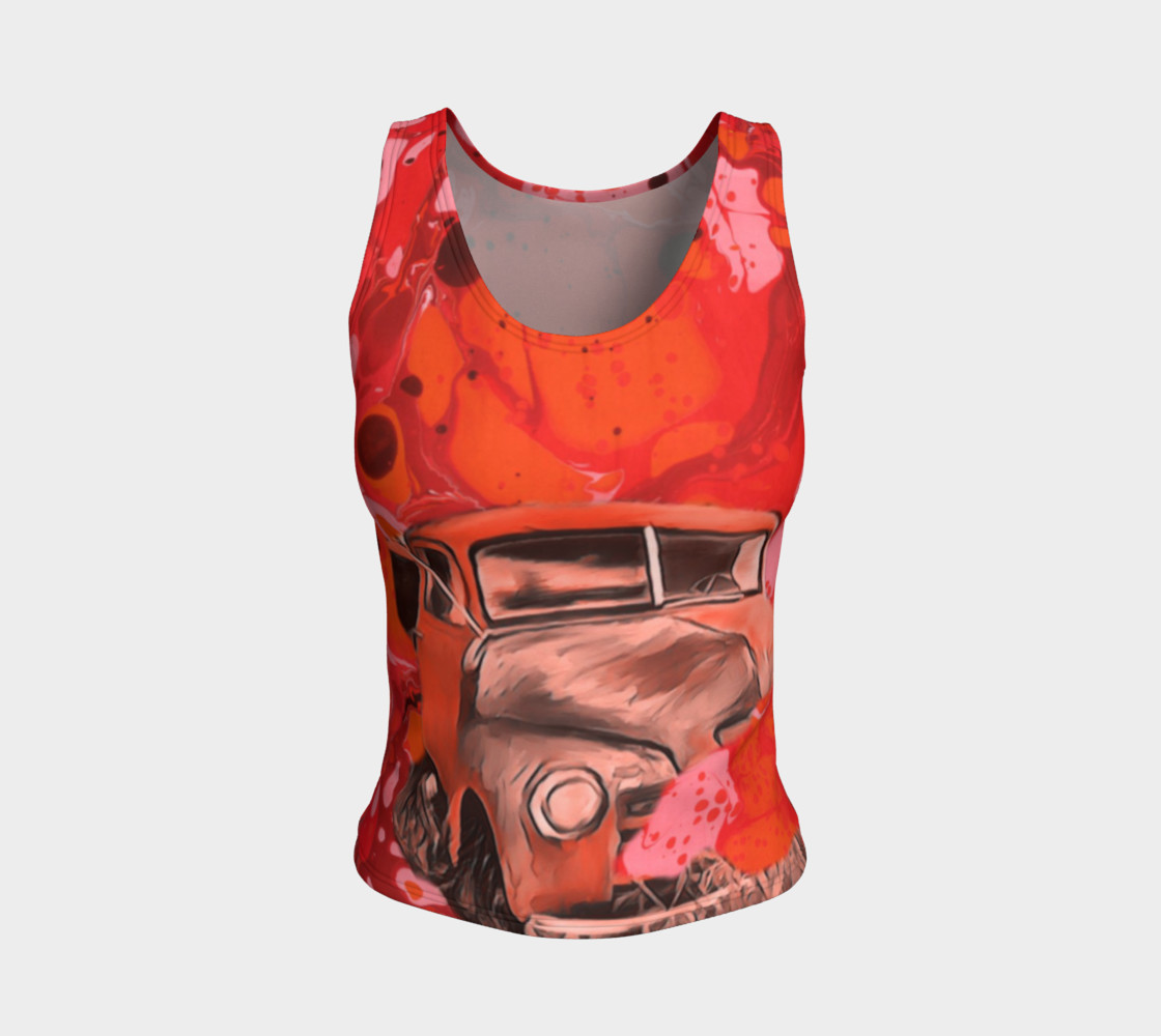 Red truck fitted Tanktop preview #1