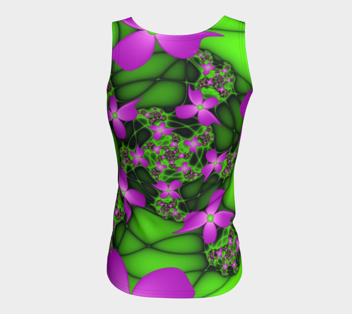 Modern Abstract Neon Pink Green Fractal Flowers preview #6