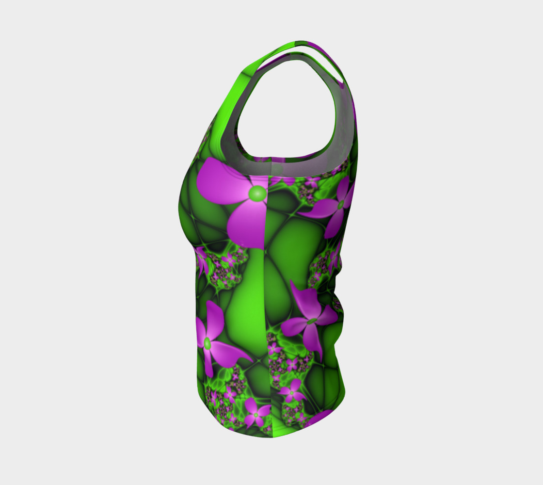 Modern Abstract Neon Pink Green Fractal Flowers preview #3
