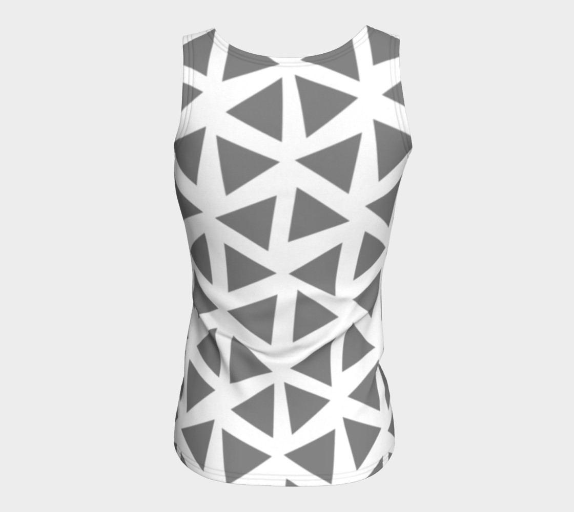 Painterly Cindy and More Fitted Tank with Grey on White Design preview #6