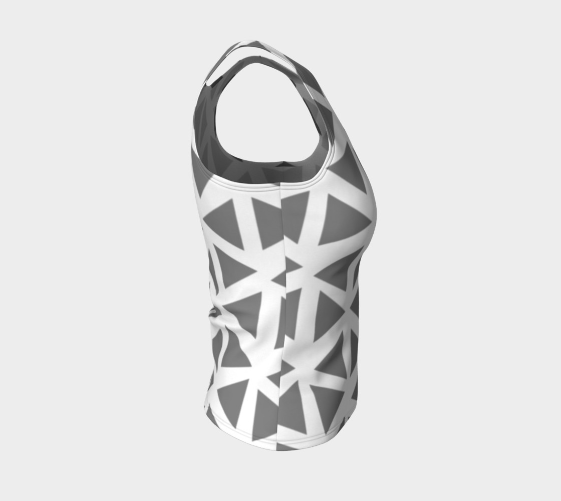 Painterly Cindy and More Fitted Tank with Grey on White Design preview #4