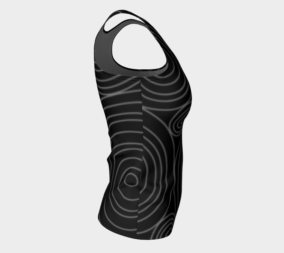 Painterly Cindy and More Circles in Circles on Black Fitted Tank preview #8