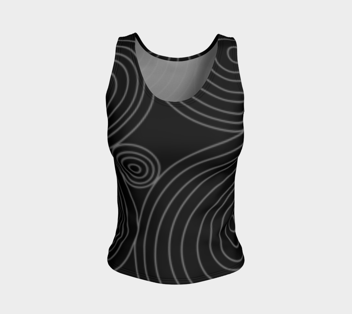 Painterly Cindy and More Circles in Circles on Black Fitted Tank preview #1