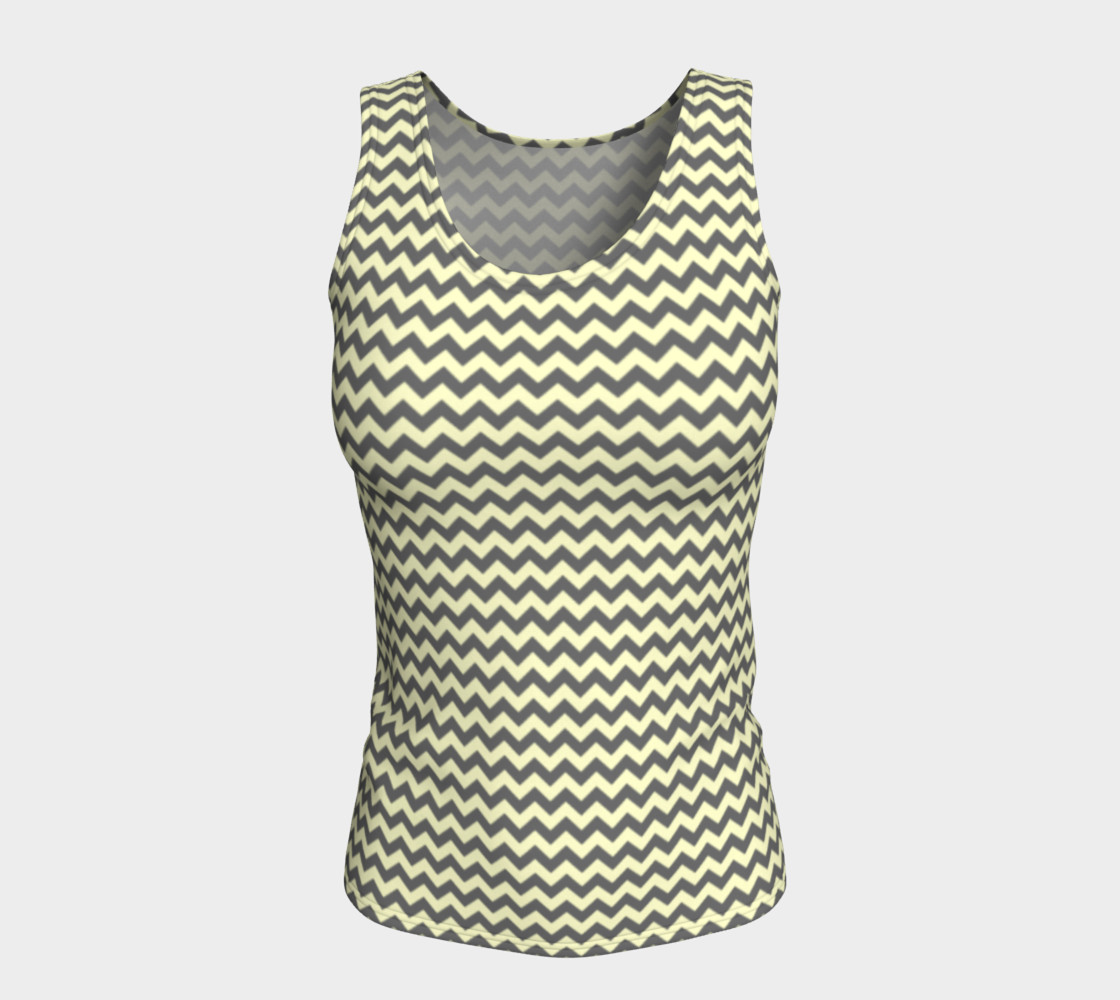 GREY & LINEN CHEVRON FITTED TANK TOP preview #5