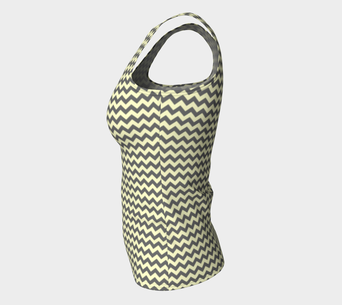 GREY & LINEN CHEVRON FITTED TANK TOP preview #7