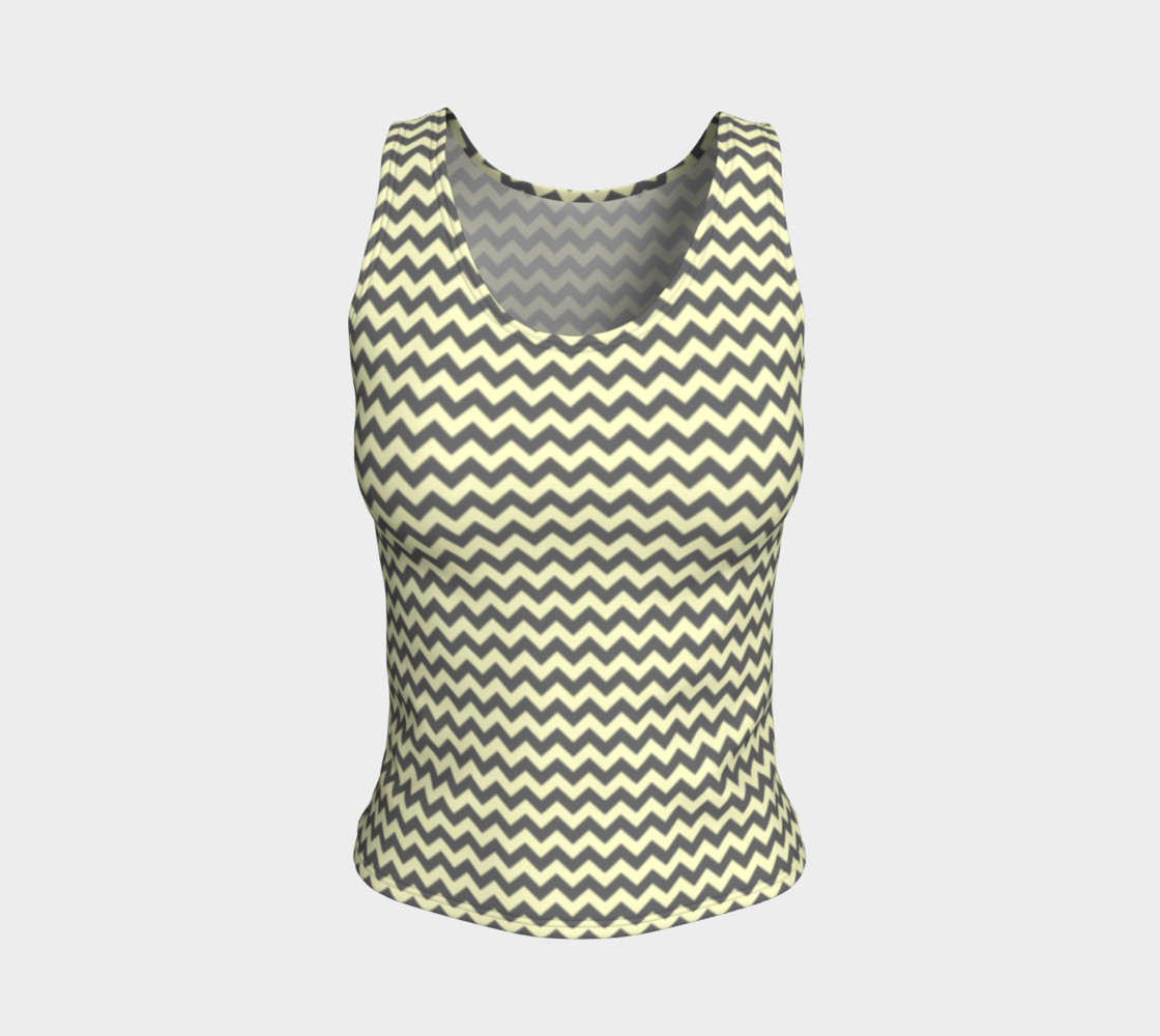 GREY & LINEN CHEVRON FITTED TANK TOP preview #1