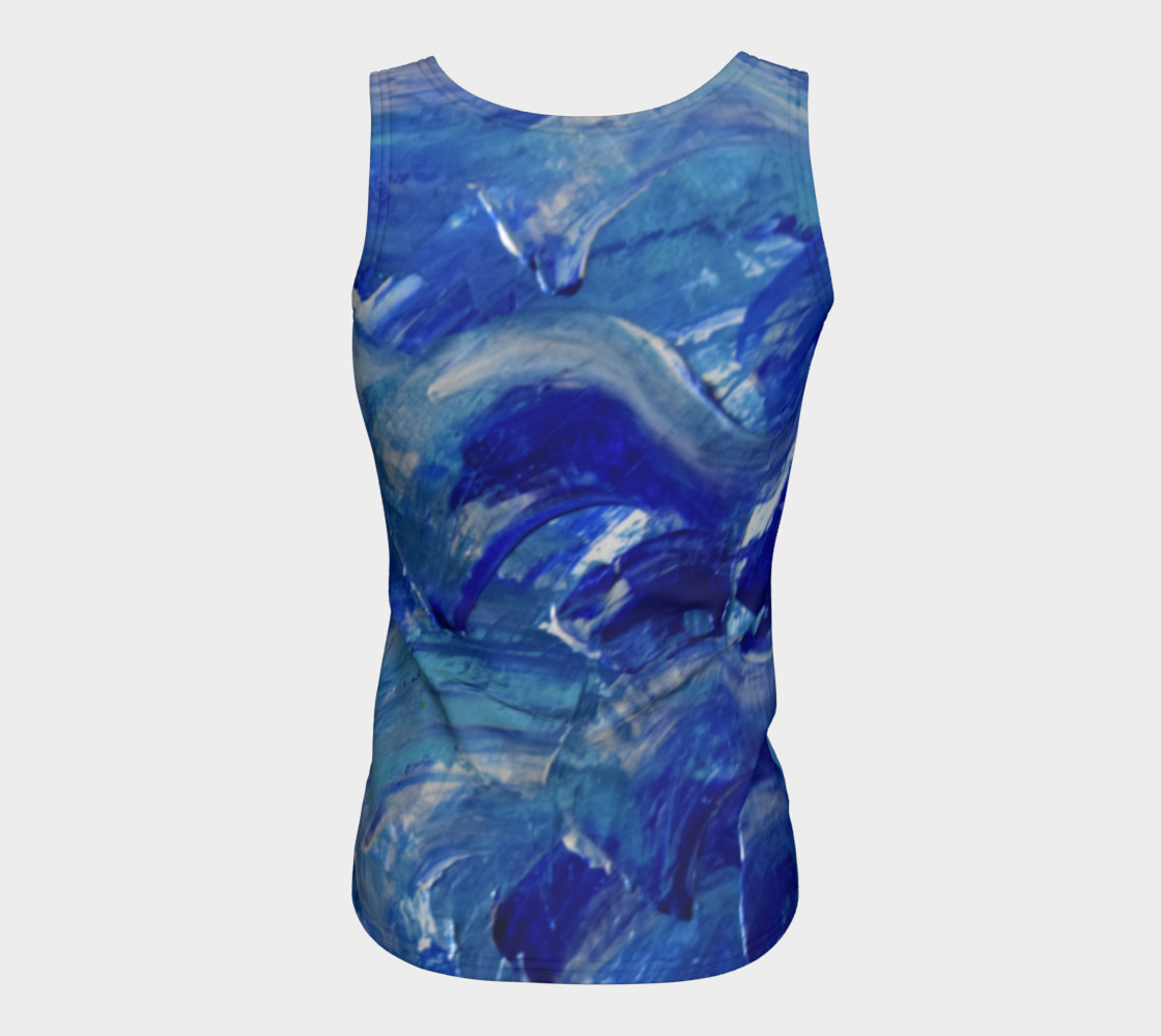 Blue Swoosh Fitted Top by Janet Gervers preview #6