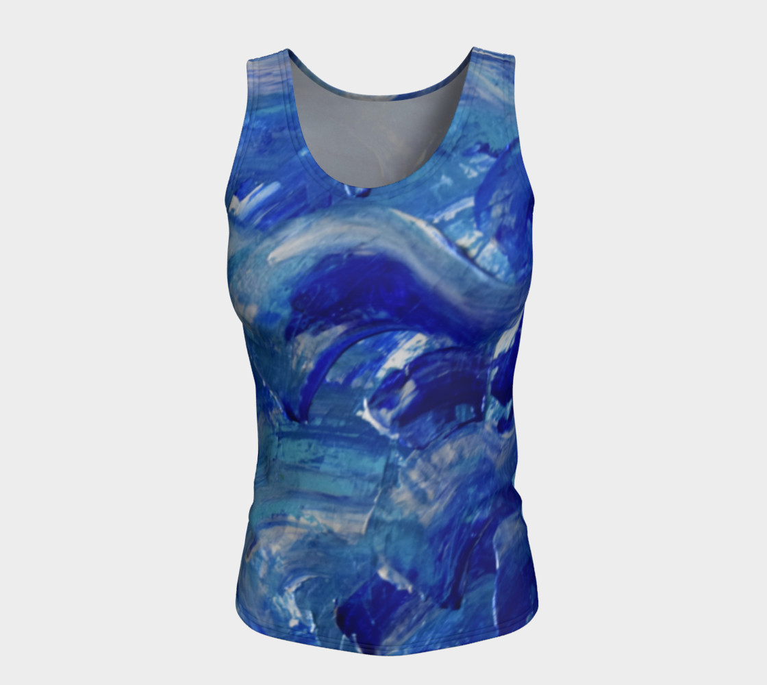 Blue Swoosh Fitted Top by Janet Gervers preview #5