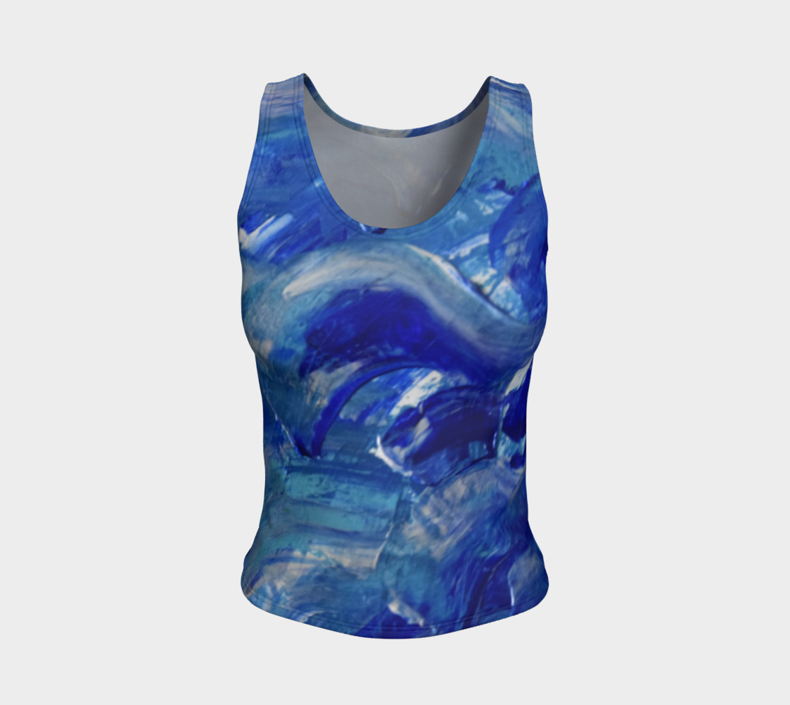 Blue Swoosh Fitted Top by Janet Gervers 3D preview
