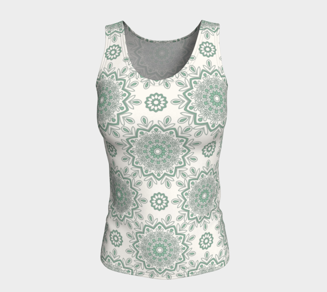 Mystic Mandala Green Fitted Tank Top preview #5