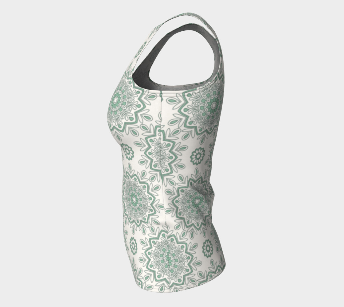Mystic Mandala Green Fitted Tank Top preview #7