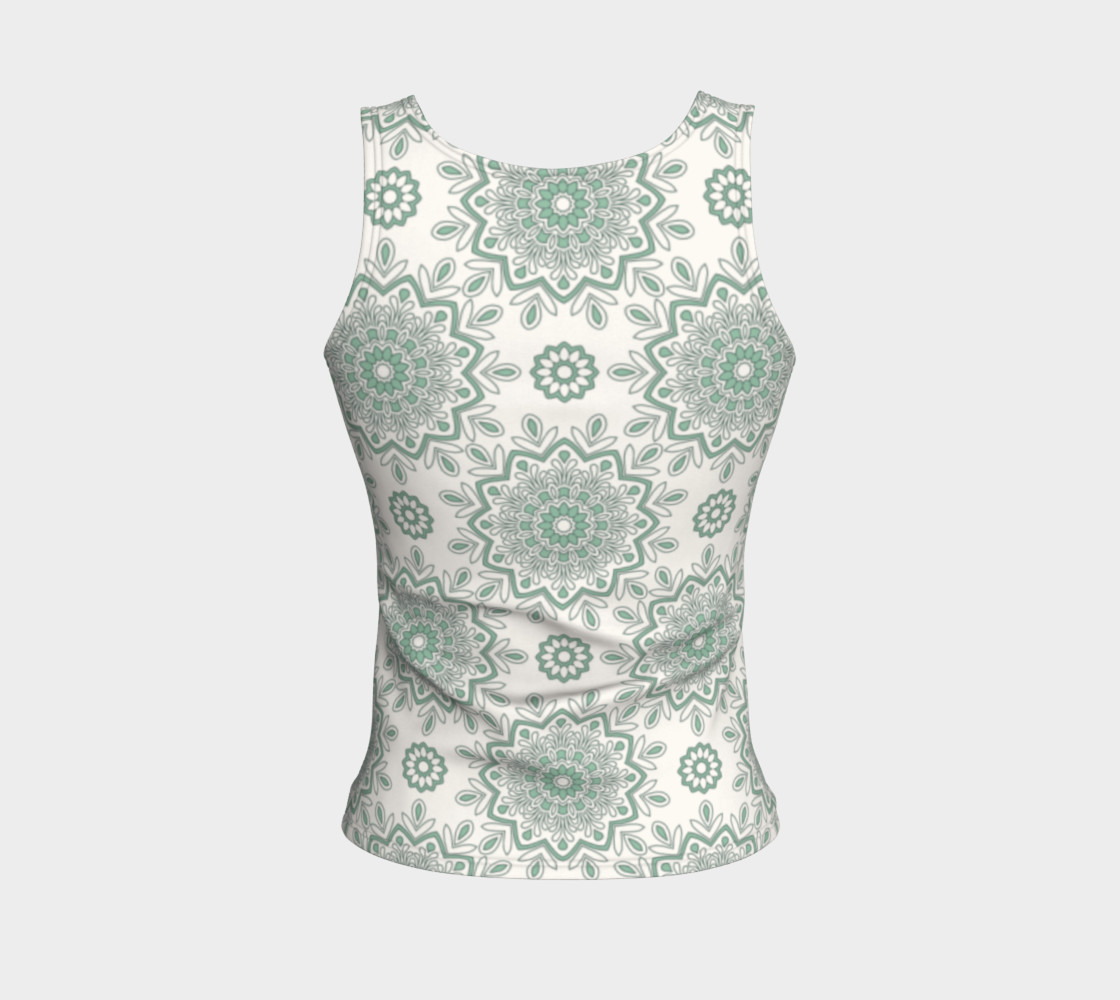 Mystic Mandala Green Fitted Tank Top preview #2