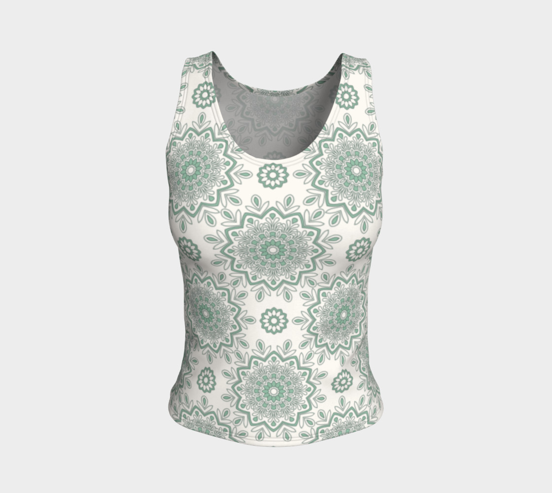 Mystic Mandala Green Fitted Tank Top preview #1