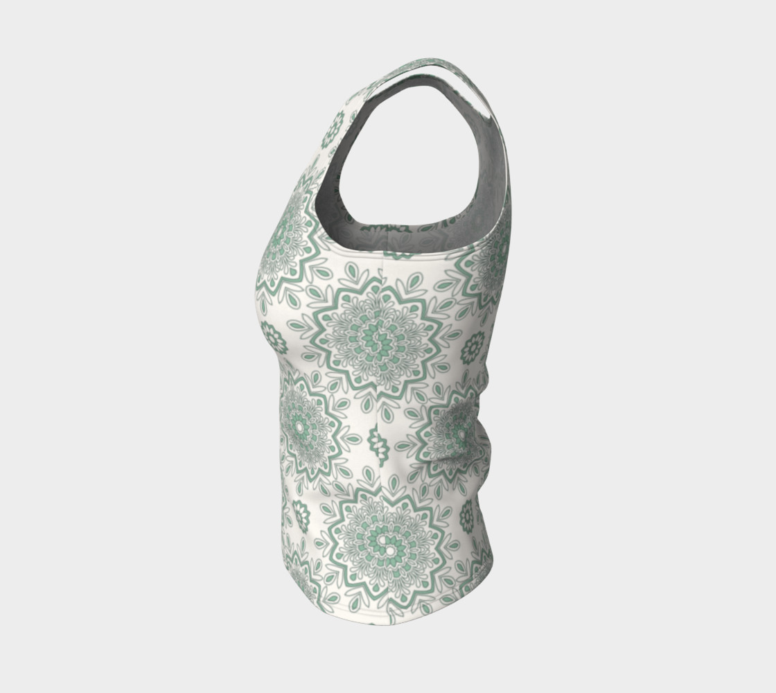 Mystic Mandala Green Fitted Tank Top preview #3
