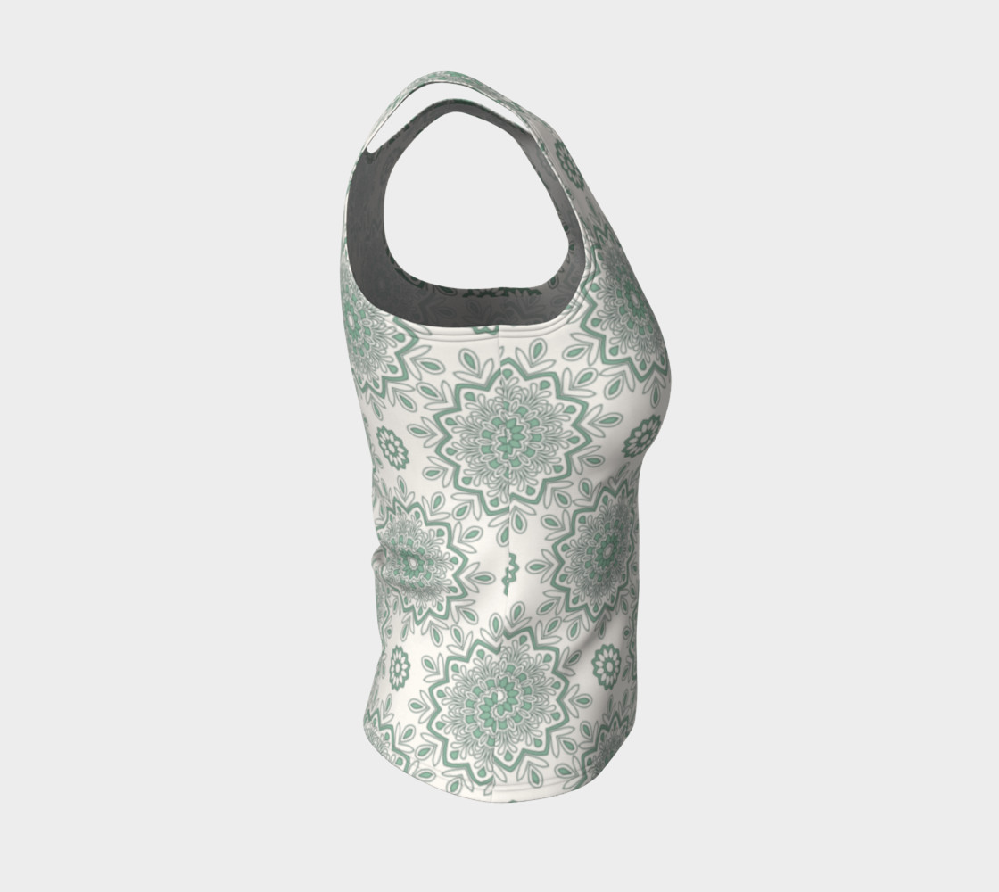 Mystic Mandala Green Fitted Tank Top preview #4