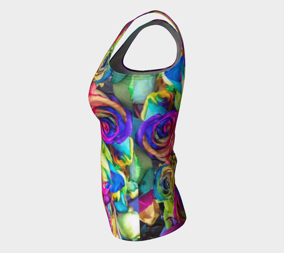 Rainbow Rose Fitted Tank Top preview #7