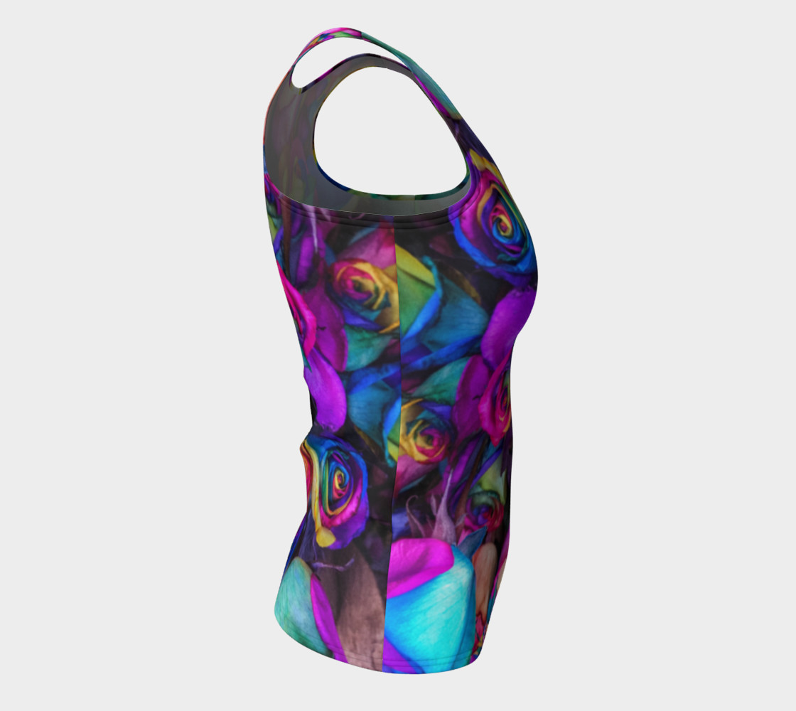 Rainbow Rose Fitted Tank Top preview #8