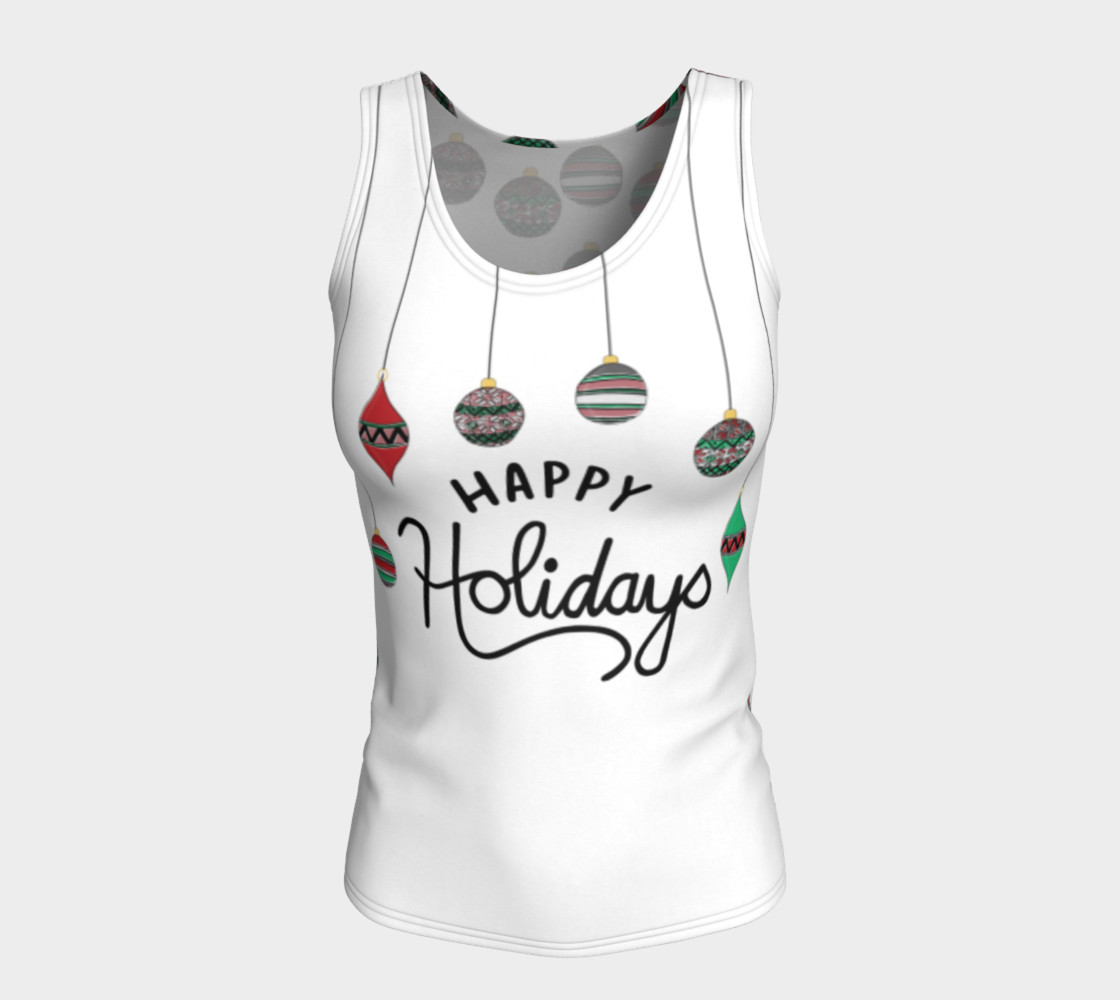 Happy Holidays Fitted Tank Top thumbnail #6