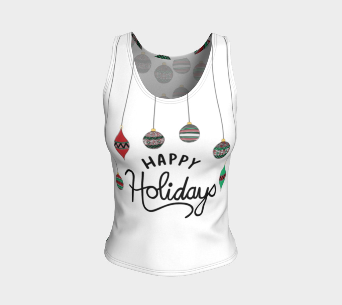 Happy Holidays Fitted Tank Top 3D preview