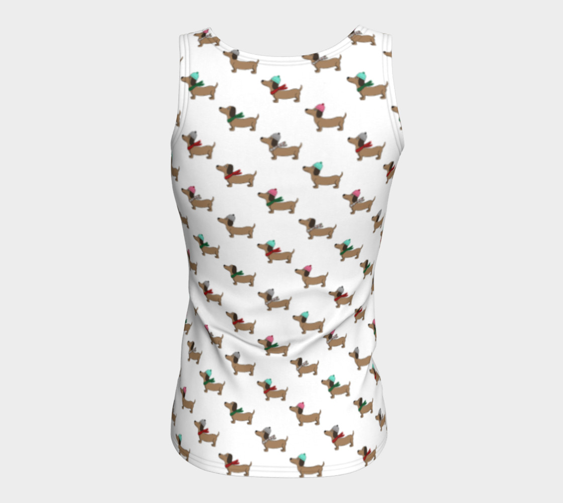 Dachshund Through the Snow Fitted Tank Top preview #6