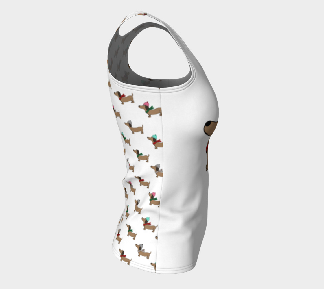 Dachshund Through the Snow Fitted Tank Top preview #8