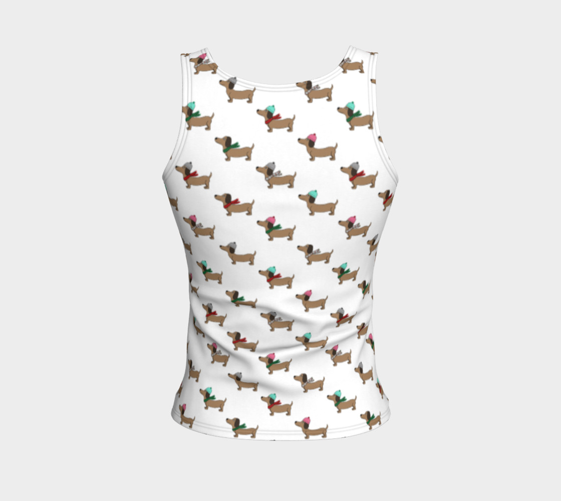 Dachshund Through the Snow Fitted Tank Top 3D preview