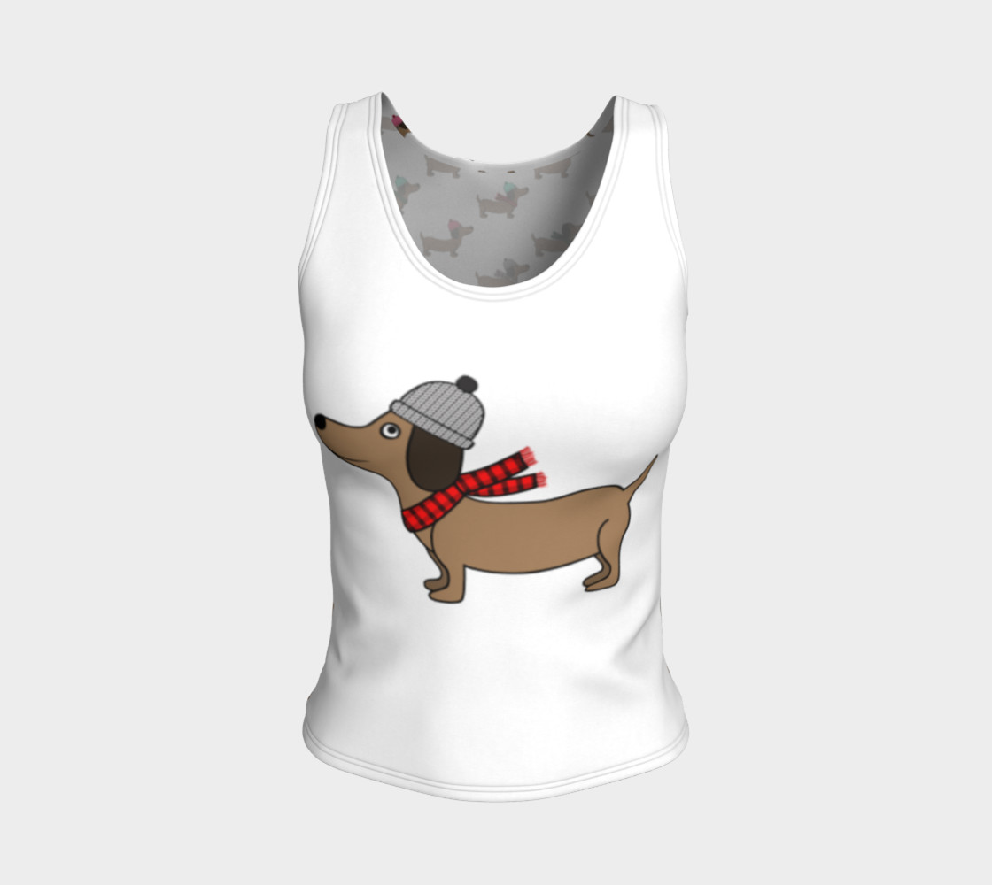 Dachshund Through the Snow Fitted Tank Top preview #1