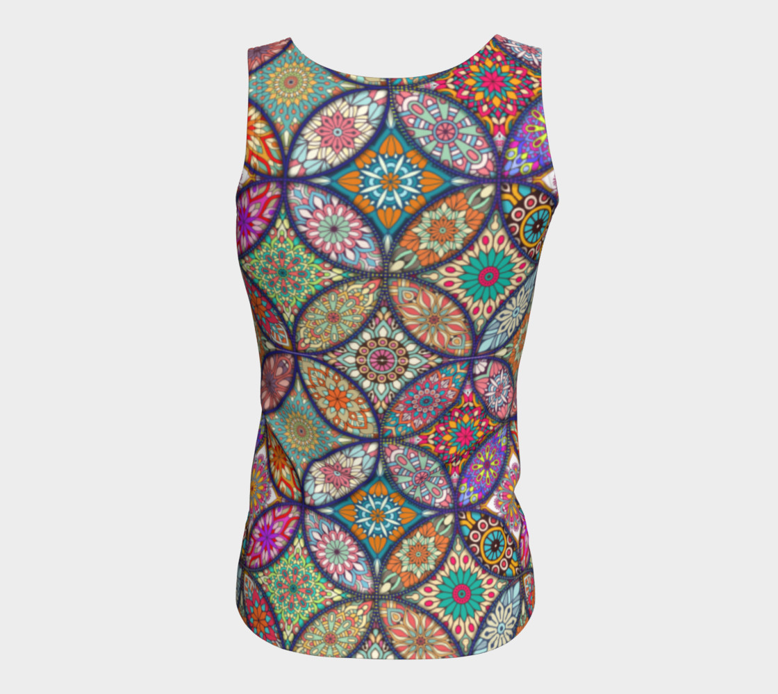 Vibrant Mandalas Fitted Tank preview #6