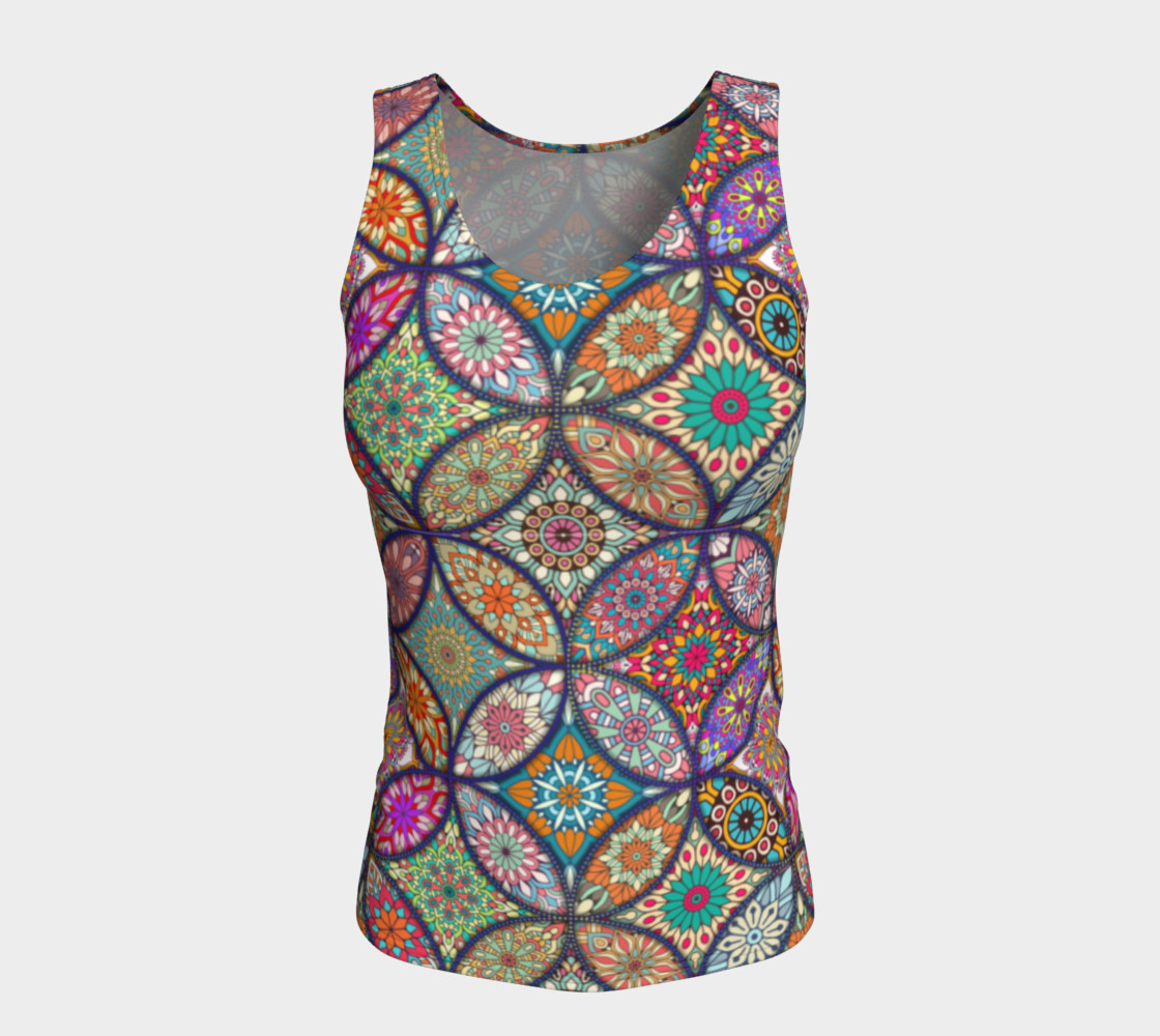 Vibrant Mandalas Fitted Tank preview #5