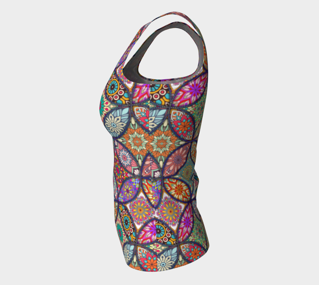 Vibrant Mandalas Fitted Tank preview #7