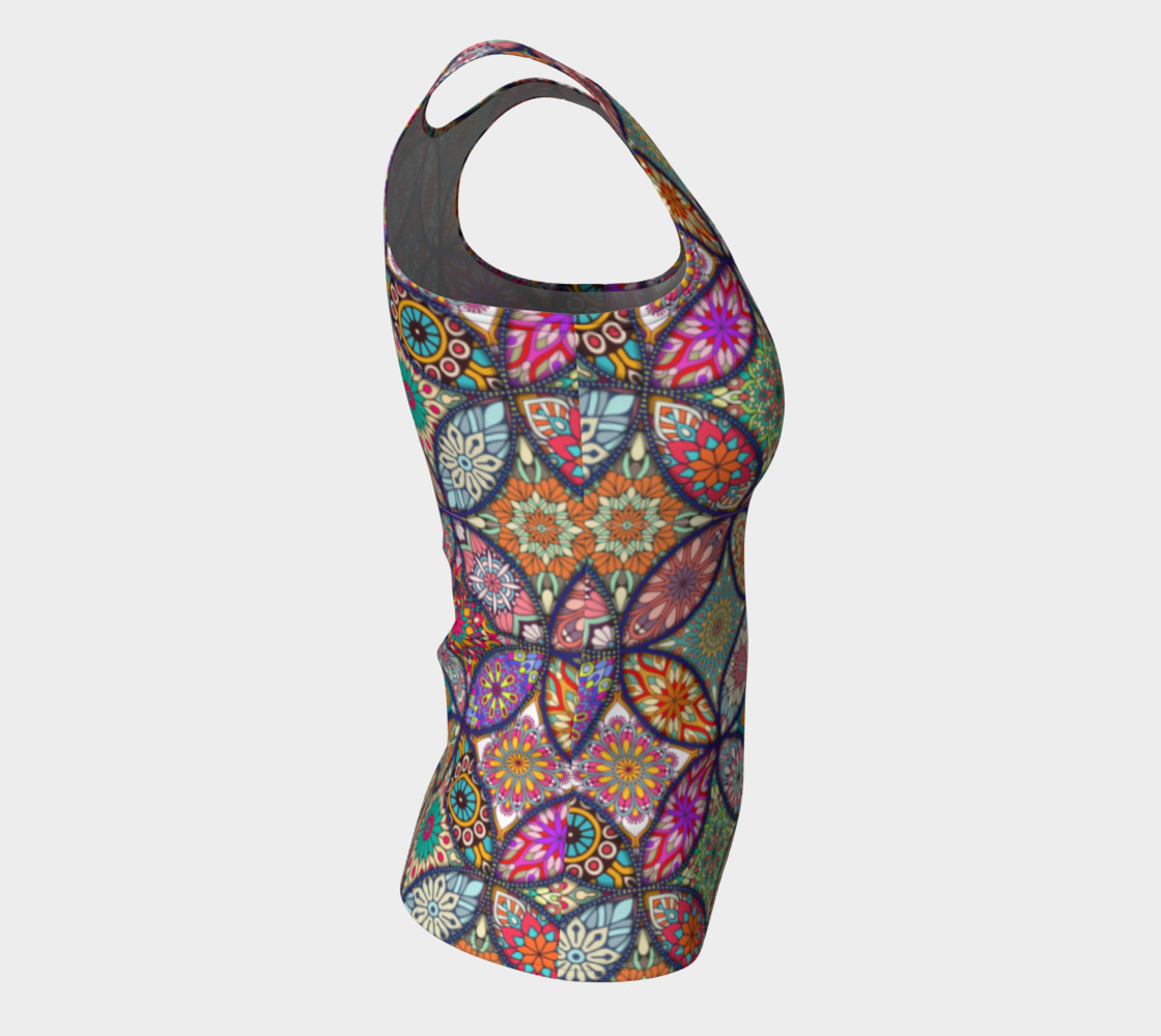 Vibrant Mandalas Fitted Tank preview #8
