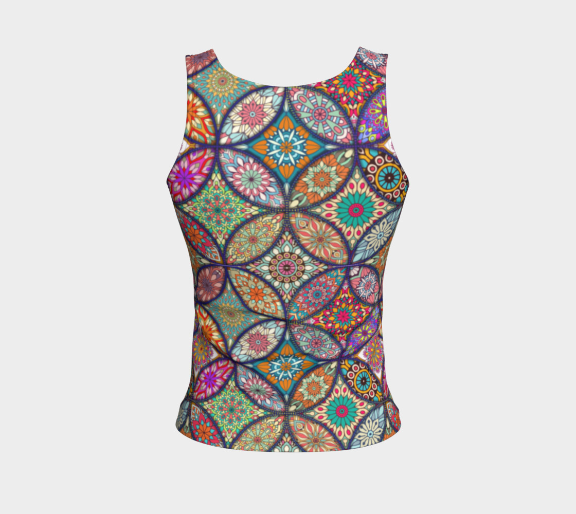 Vibrant Mandalas Fitted Tank preview #2