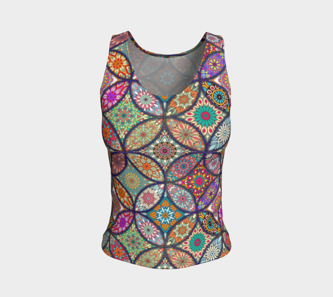 Vibrant Mandalas Fitted Tank preview #1