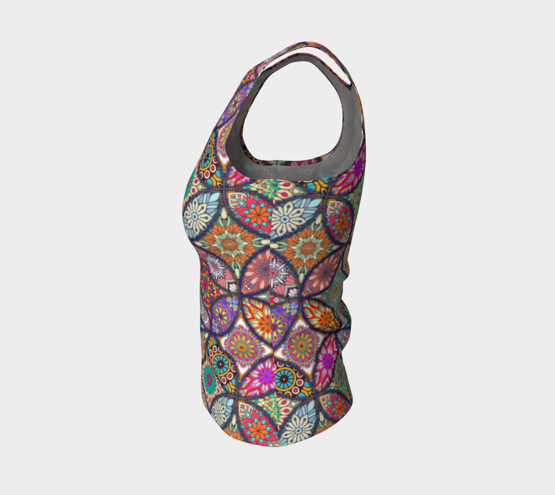 Vibrant Mandalas Fitted Tank preview #3