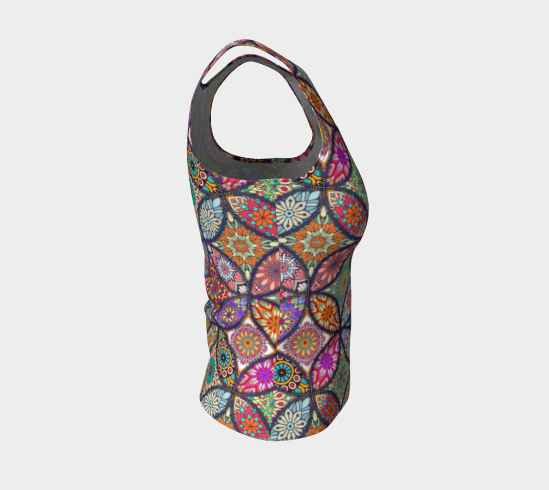 Vibrant Mandalas Fitted Tank preview #4