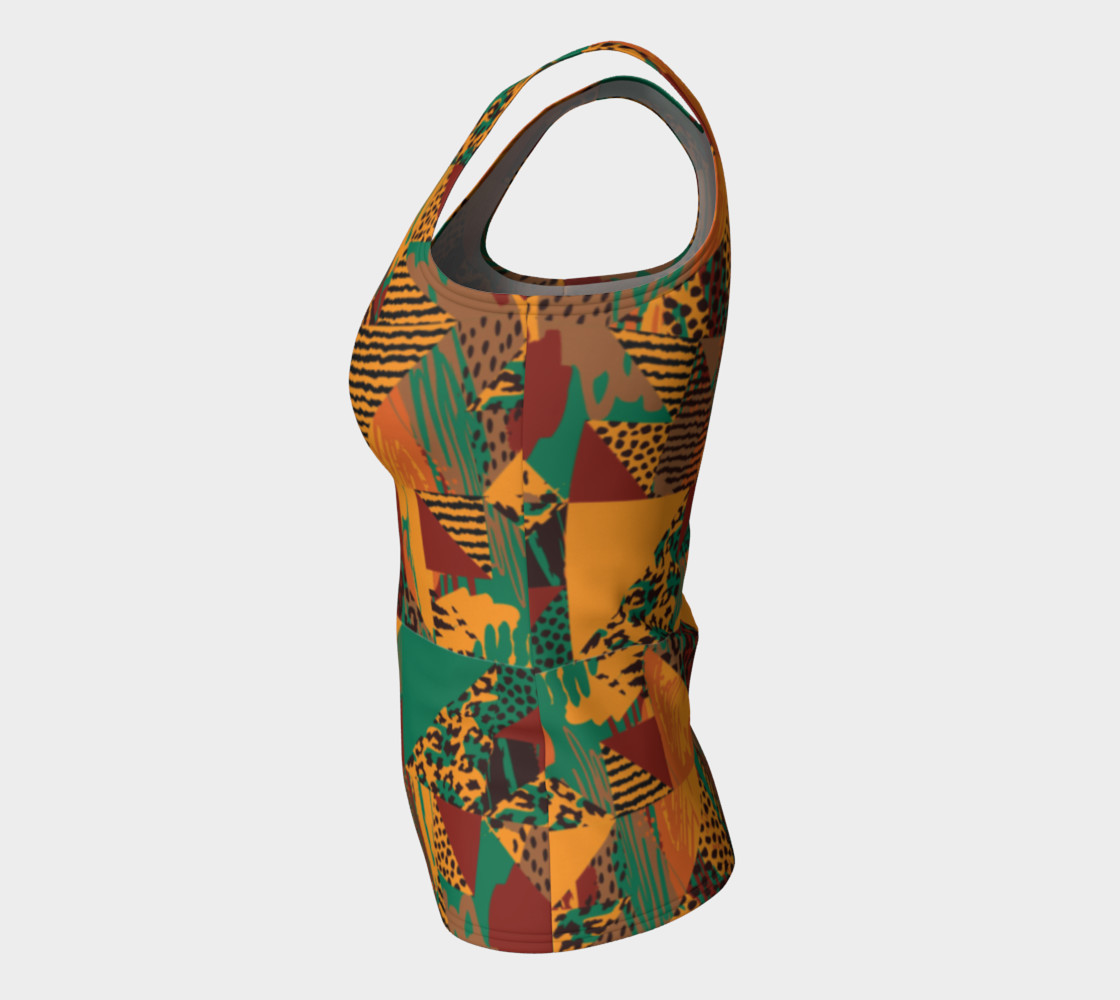 Abstract Safari Print Fitted Tank Top preview #7
