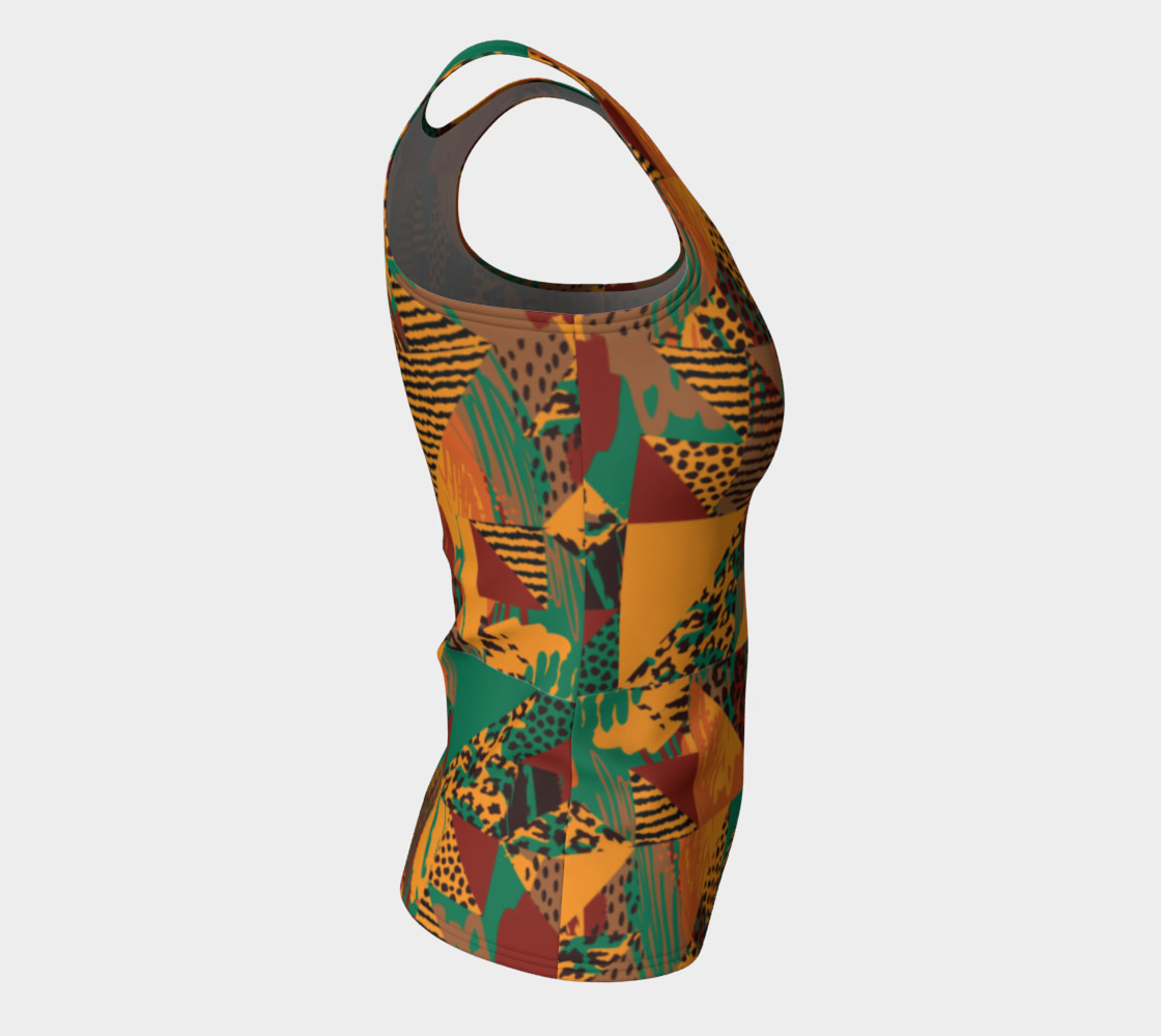 Abstract Safari Print Fitted Tank Top preview #8