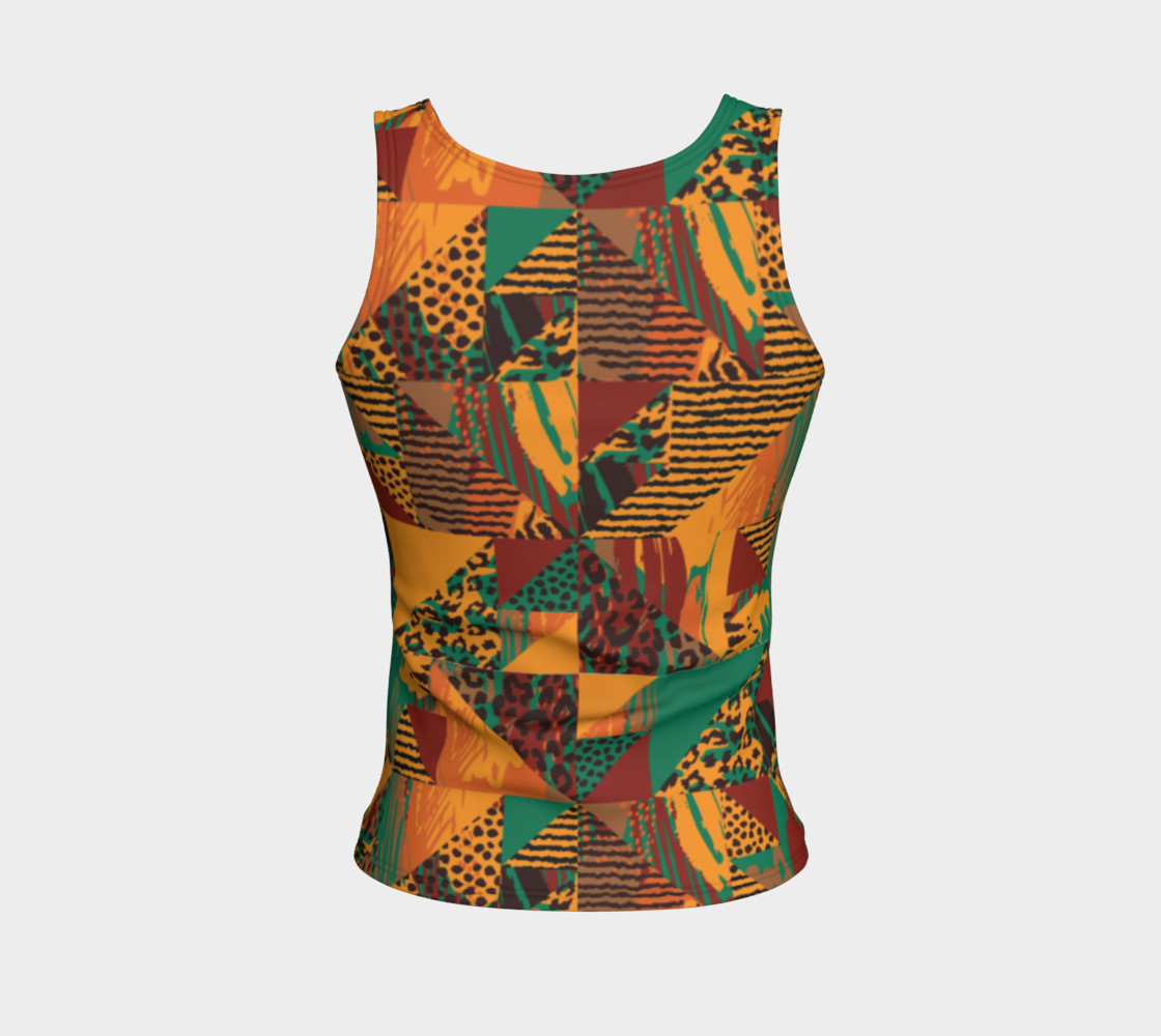 Abstract Safari Print Fitted Tank Top preview #2