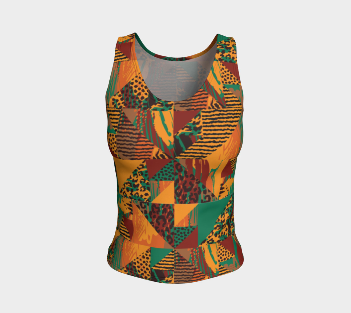 Abstract Safari Print Fitted Tank Top preview #1