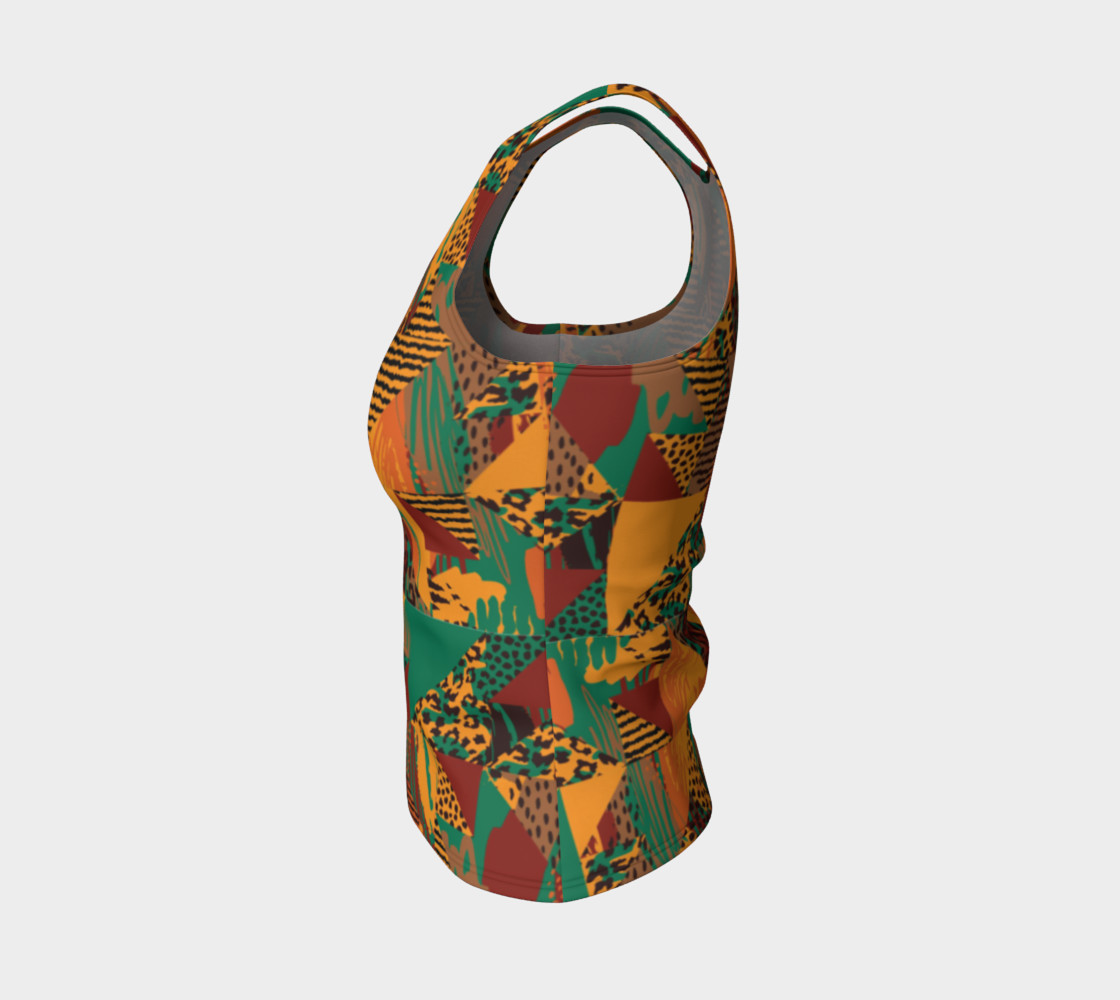 Abstract Safari Print Fitted Tank Top preview #3
