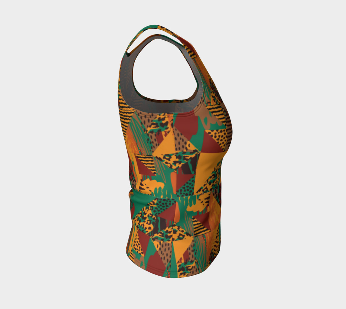 Abstract Safari Print Fitted Tank Top preview #4