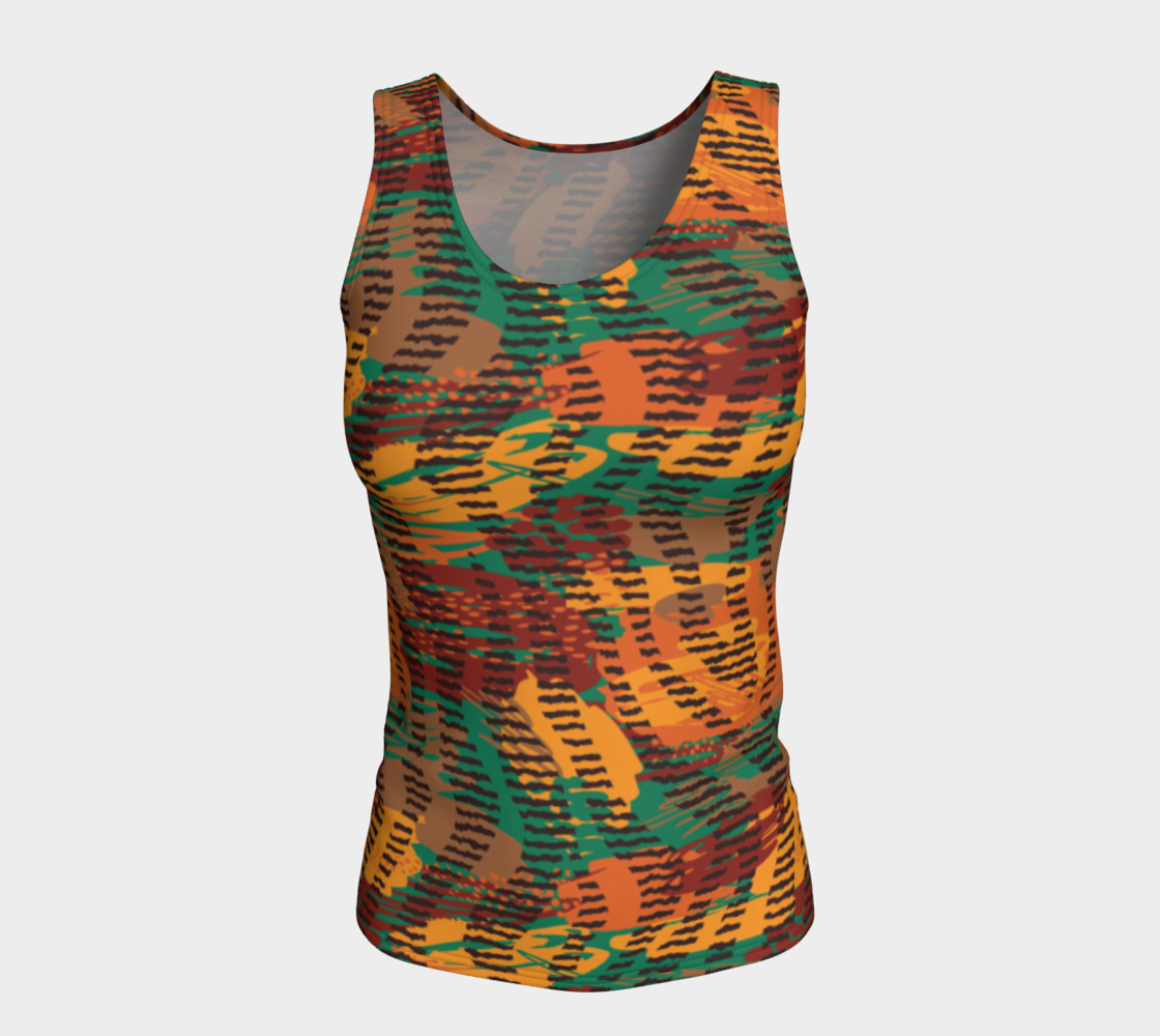 Abstract Animal Stripes Fitted Tank Top preview #5